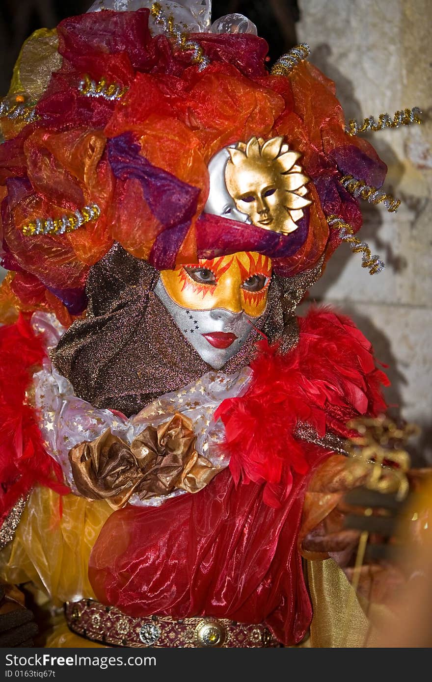 Colorful costume at the Venice Carnival. Colorful costume at the Venice Carnival