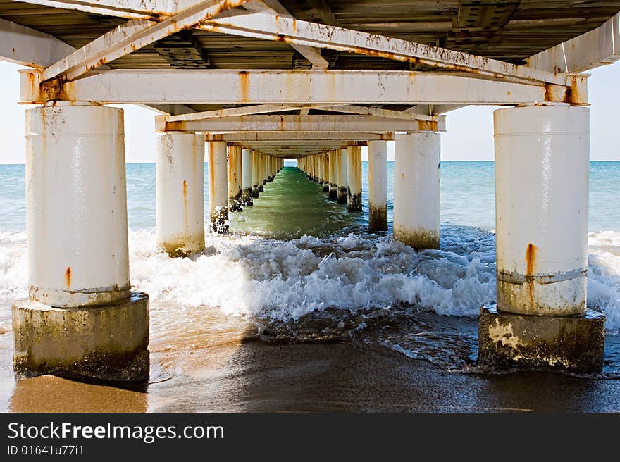 Under a mooring