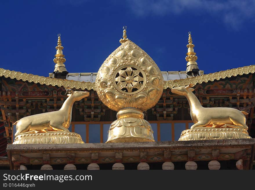 View from roof of Songzanlin temple near Shangri-La, China.