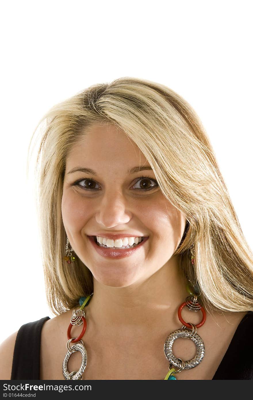 Blonde in Necklace with Dazzling Smile