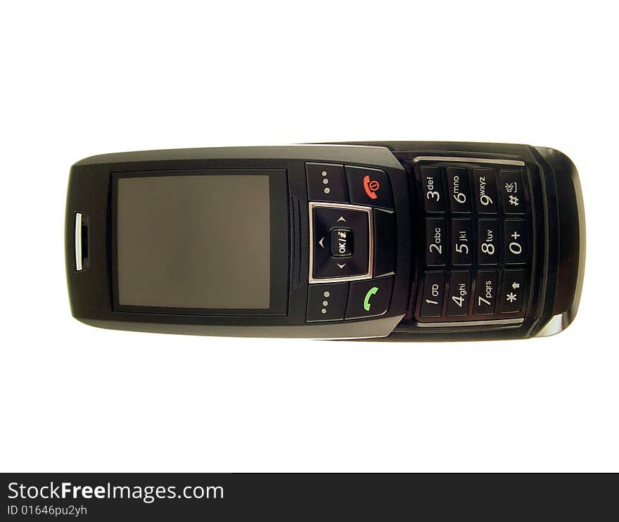 Black mobile phone with clean display