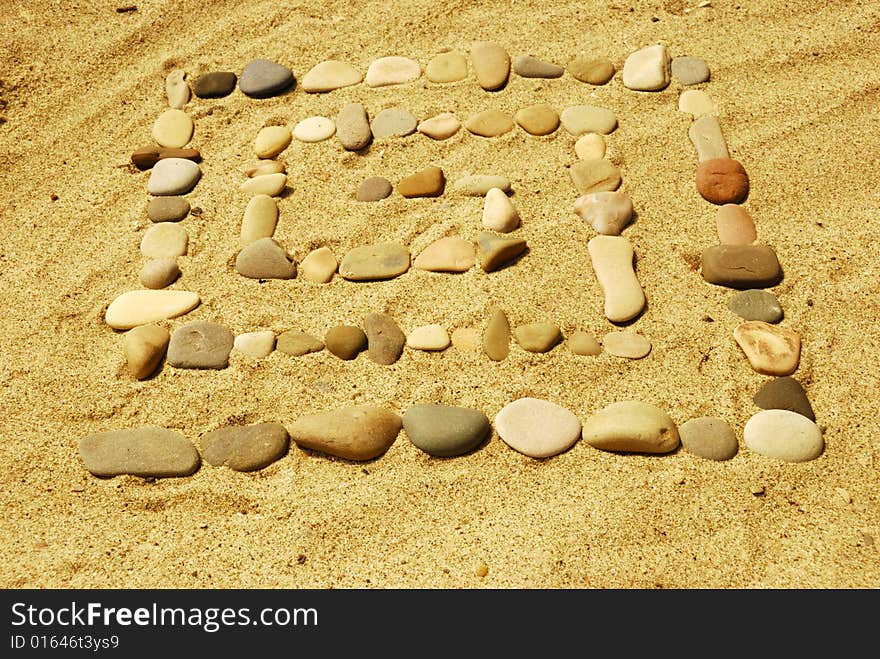 Stones on sand