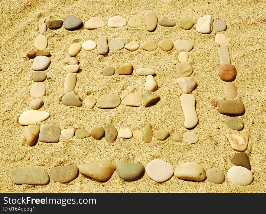 Stones on sand