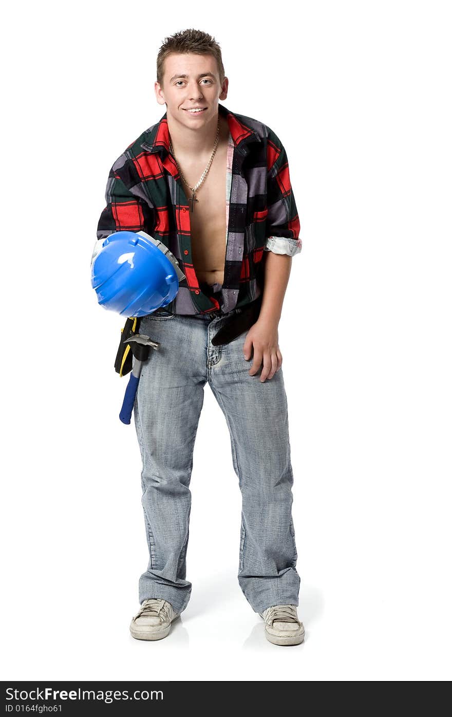 Young building worker