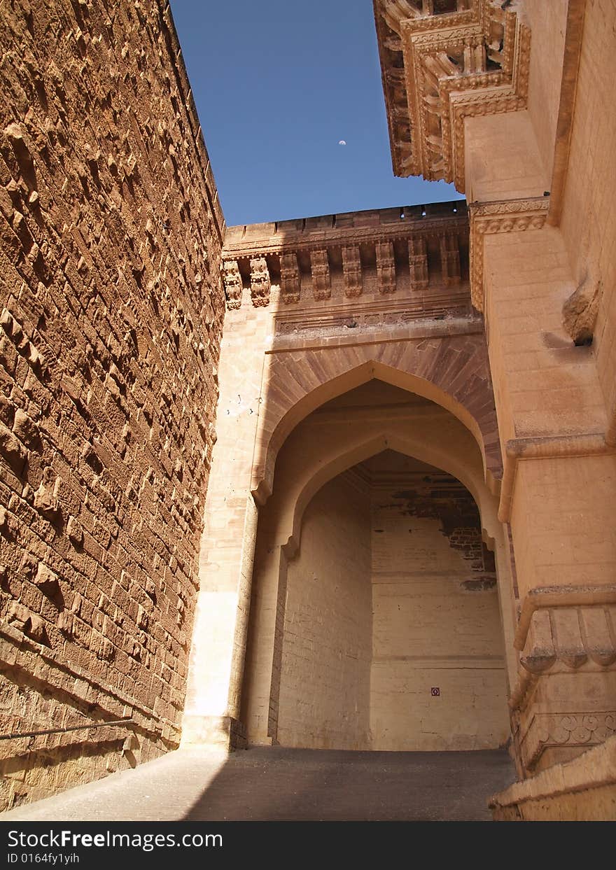 Mehrangarh Fort, located in Jodhpur city in Rajasthan state is one of the largest forts in India. Mehrangarh Fort, located in Jodhpur city in Rajasthan state is one of the largest forts in India