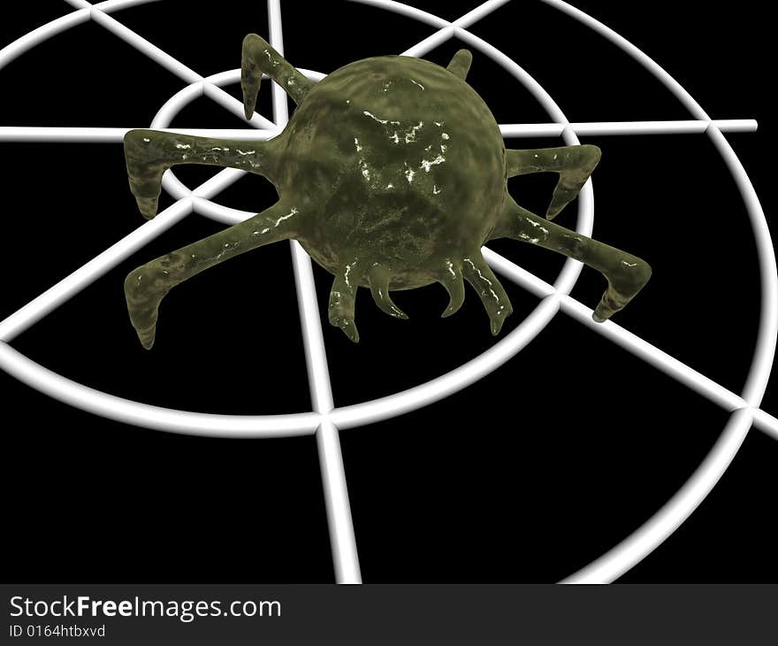 Rendered image of the 3d model of spider. Rendered image of the 3d model of spider