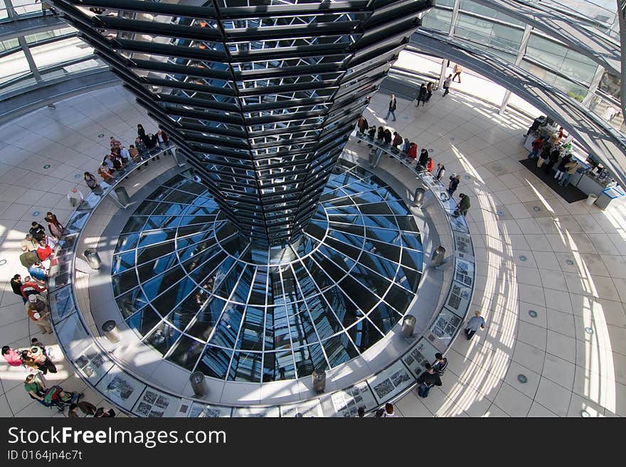 Glass Dome Architecture Of The German Parliament 'Reichstag' in Berlin. Glass Dome Architecture Of The German Parliament 'Reichstag' in Berlin