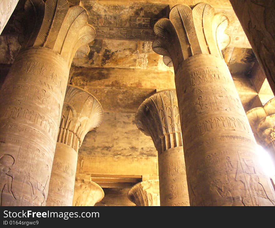 View inside a temple in Egypt