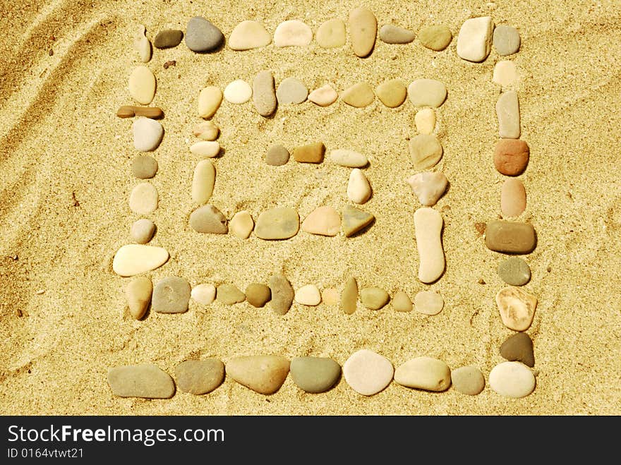 Stones on sand