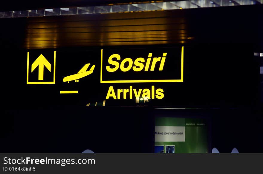 This image represents signage in airport