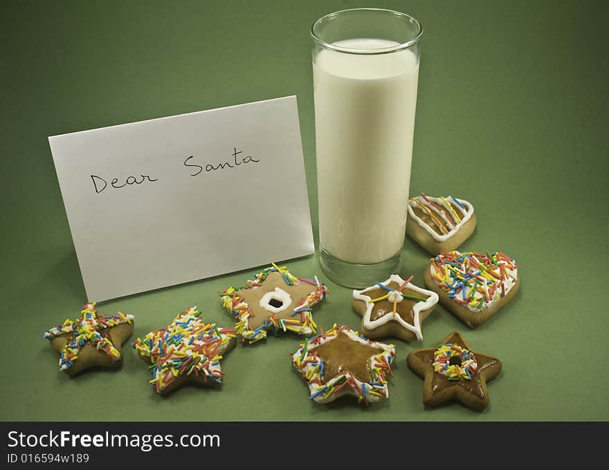 Cookies, milk and a letter to Santa