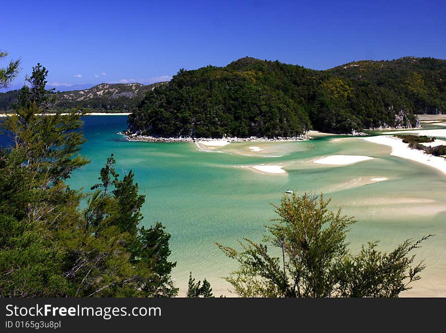 Golden beach in torrent bay Abel Tasman National Park New Zealand, 200711, . Golden beach in torrent bay Abel Tasman National Park New Zealand, 200711,