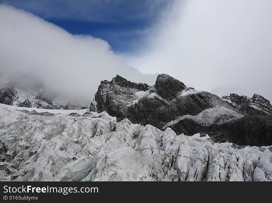 Yulong snow mountain shot in Yunnan, China