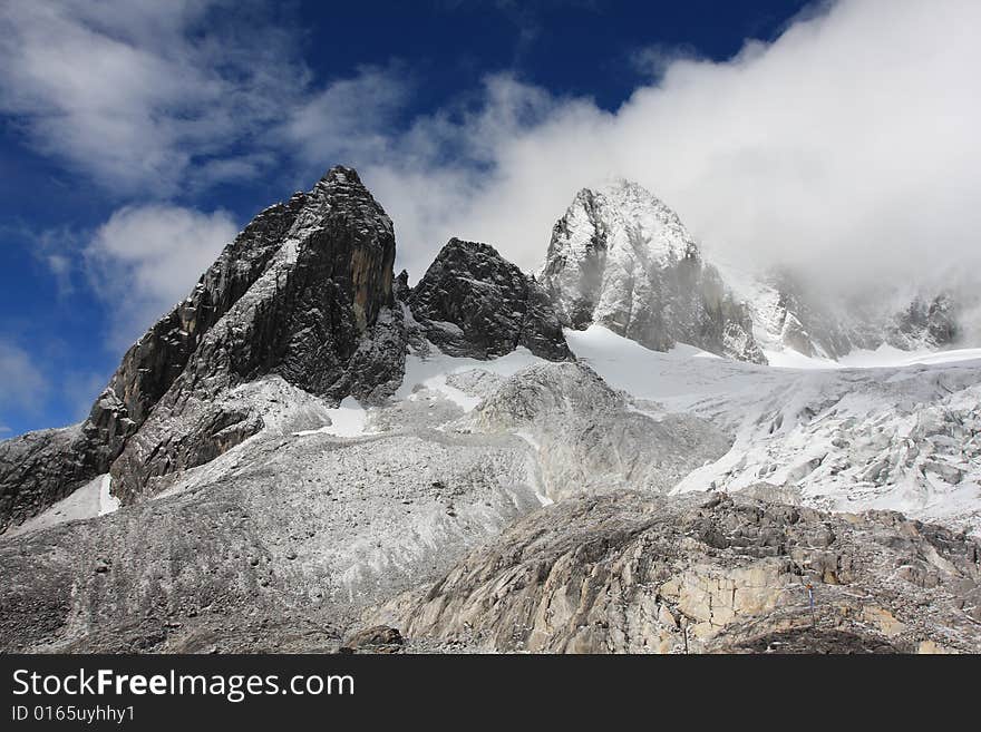 Yulong snow mountain shot in Yunnan, China