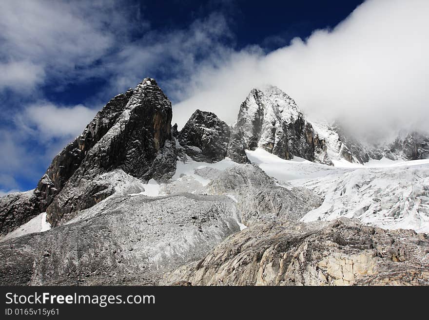 Yulong snow mountain shot in Yunnan, China