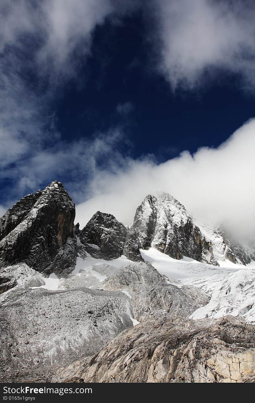 Yulong snow mountain shot in Yunnan, China