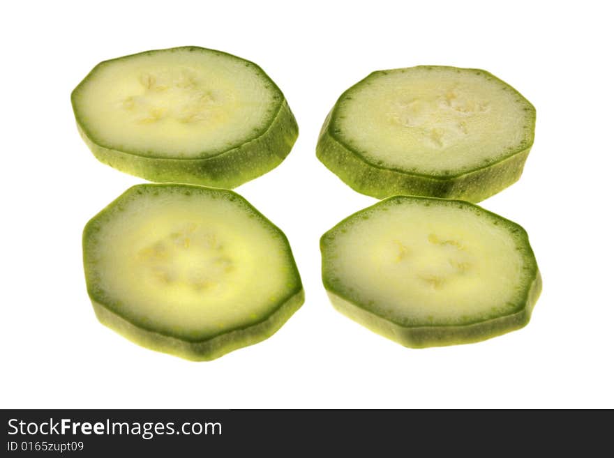 Slices of vegetable marrow