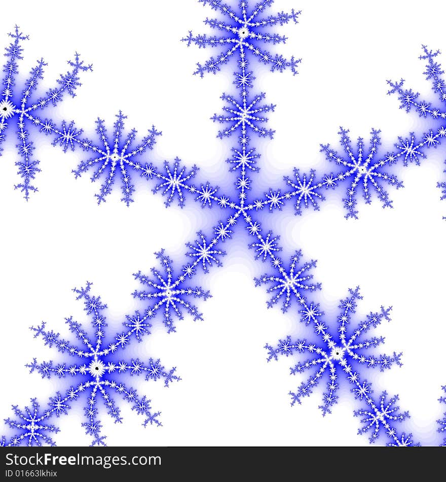 Blue snowflake like star over white background. Blue snowflake like star over white background