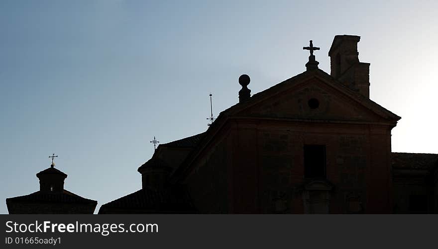 Typical silhouette of a Carmelite convent of the sixteenth century in Europe