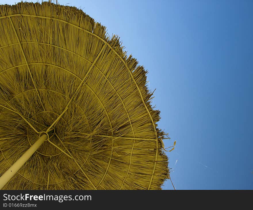 Under a Palapa in Tunisia.