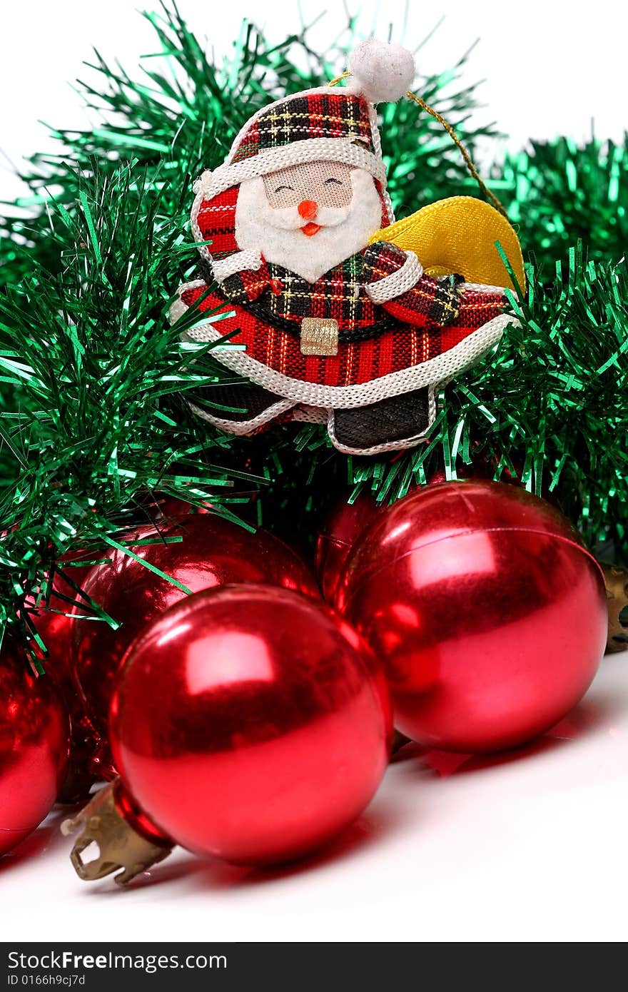 Santa and christmas balls