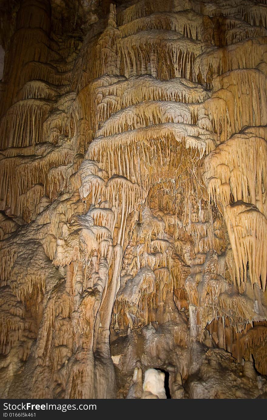 Stalactites, stalagmites and other formations in a cave Emine-bair-hosar , Chatyrdag plateau, Crimea, Ukraine