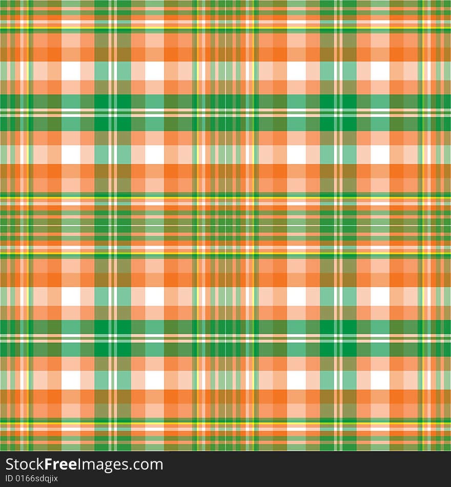 Background illustration of orange and green plaid pattern. Background illustration of orange and green plaid pattern