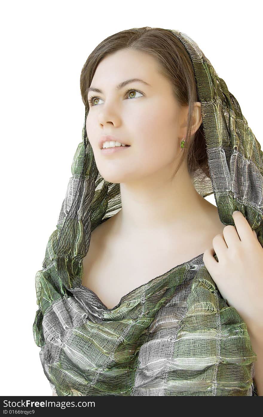 Girl with green scarf