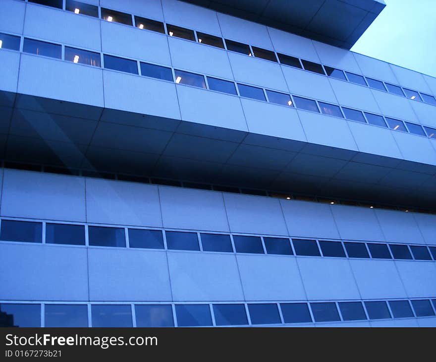 Modern office building in blue. Modern office building in blue