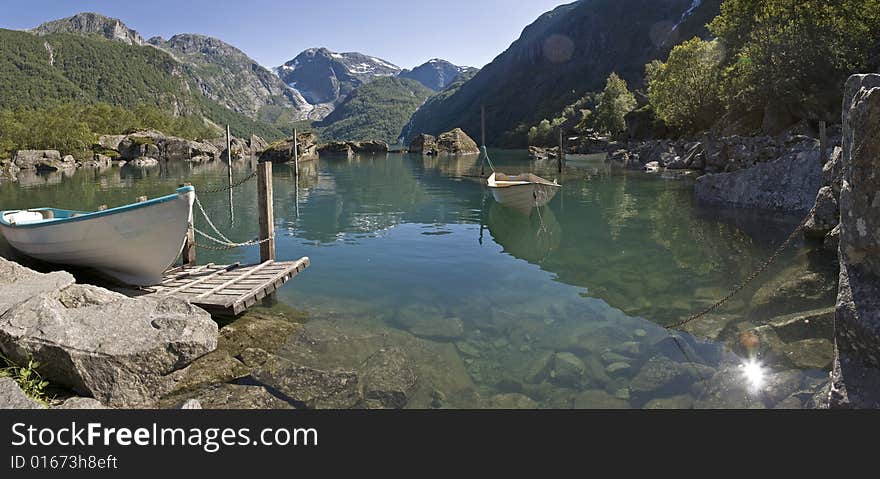 Mountain lake reflection