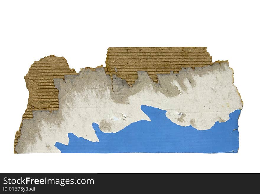 Torn piece of cardboard with clipping path