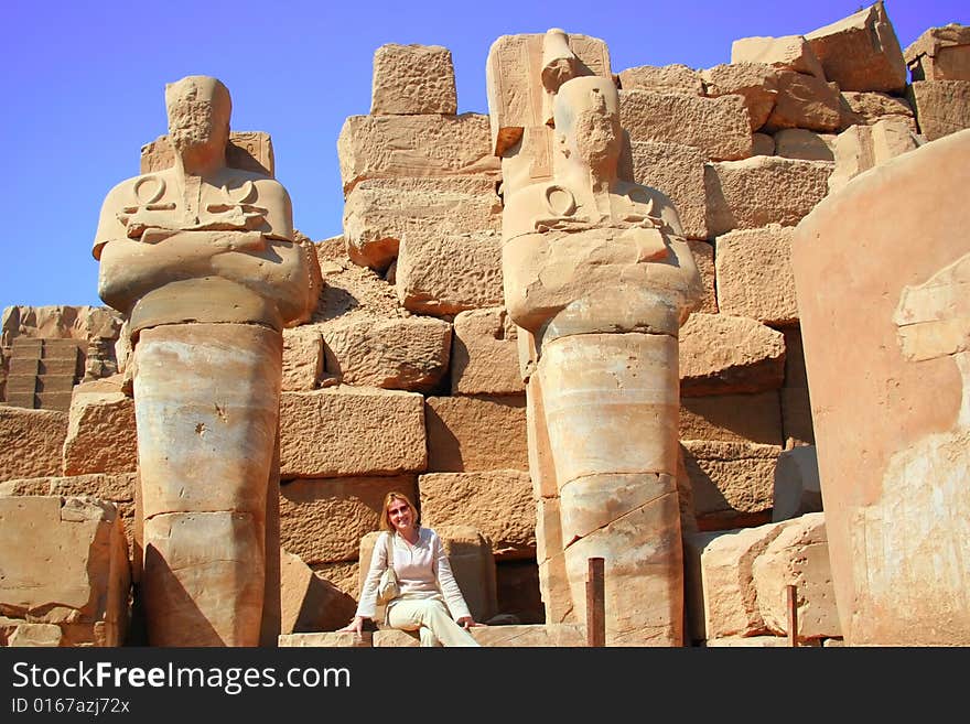 Egyptian Luxor Temple - fabulous touristic place. Egyptian Luxor Temple - fabulous touristic place