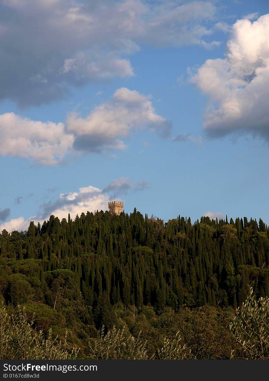 Castle in countryside