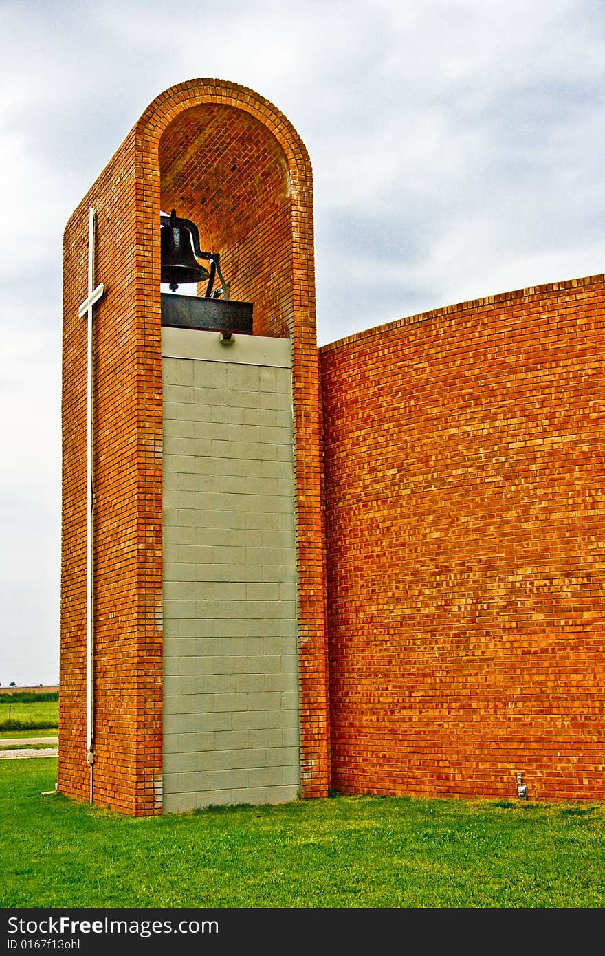 The bell tower of the St John's Lutheran Church of Covington, Oklahoma, a large red brick structure. The bell tower of the St John's Lutheran Church of Covington, Oklahoma, a large red brick structure.