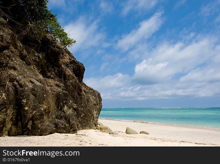 Photo of a beautiful beach in the sun. Photo of a beautiful beach in the sun