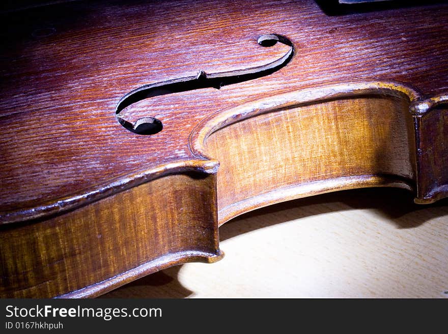 A close-up shot of a violin