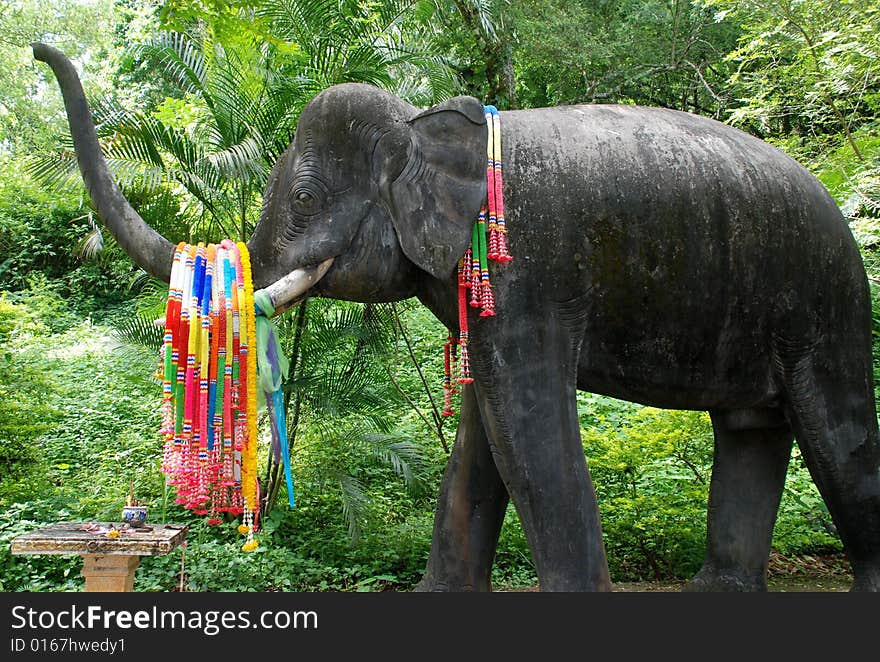 Buddhist Shrine With Elephant