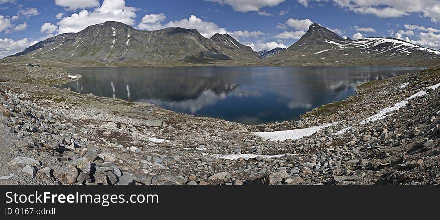 Leirvatnet lake in sumeer, Norway, Jotunheimen national park. Leirvatnet lake in sumeer, Norway, Jotunheimen national park