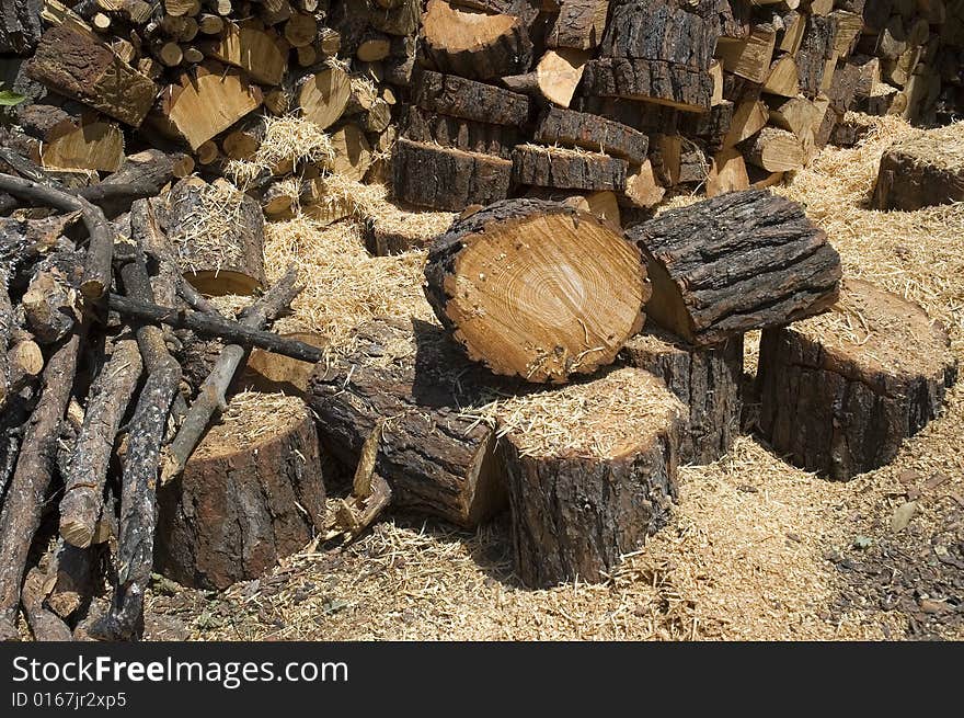 Photo of wood for heating. Photo of wood for heating