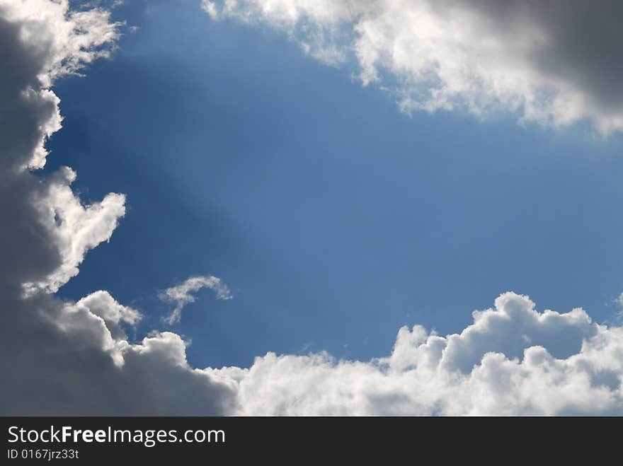 Cloudy and blue sky