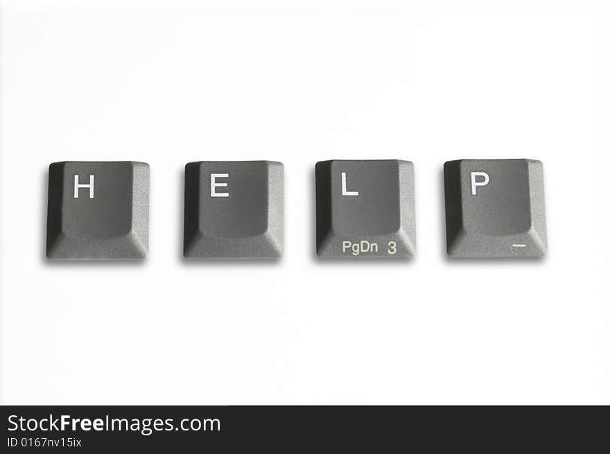 Four computer keys isolated on white with clipping path. Four computer keys isolated on white with clipping path