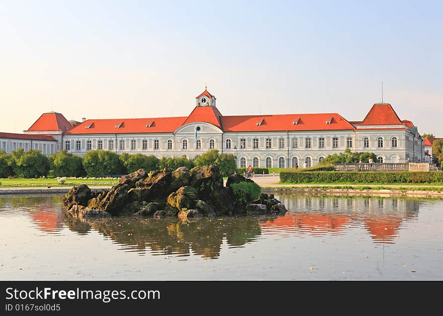 The scenery at the Nymphenburg palace in Munich Germany