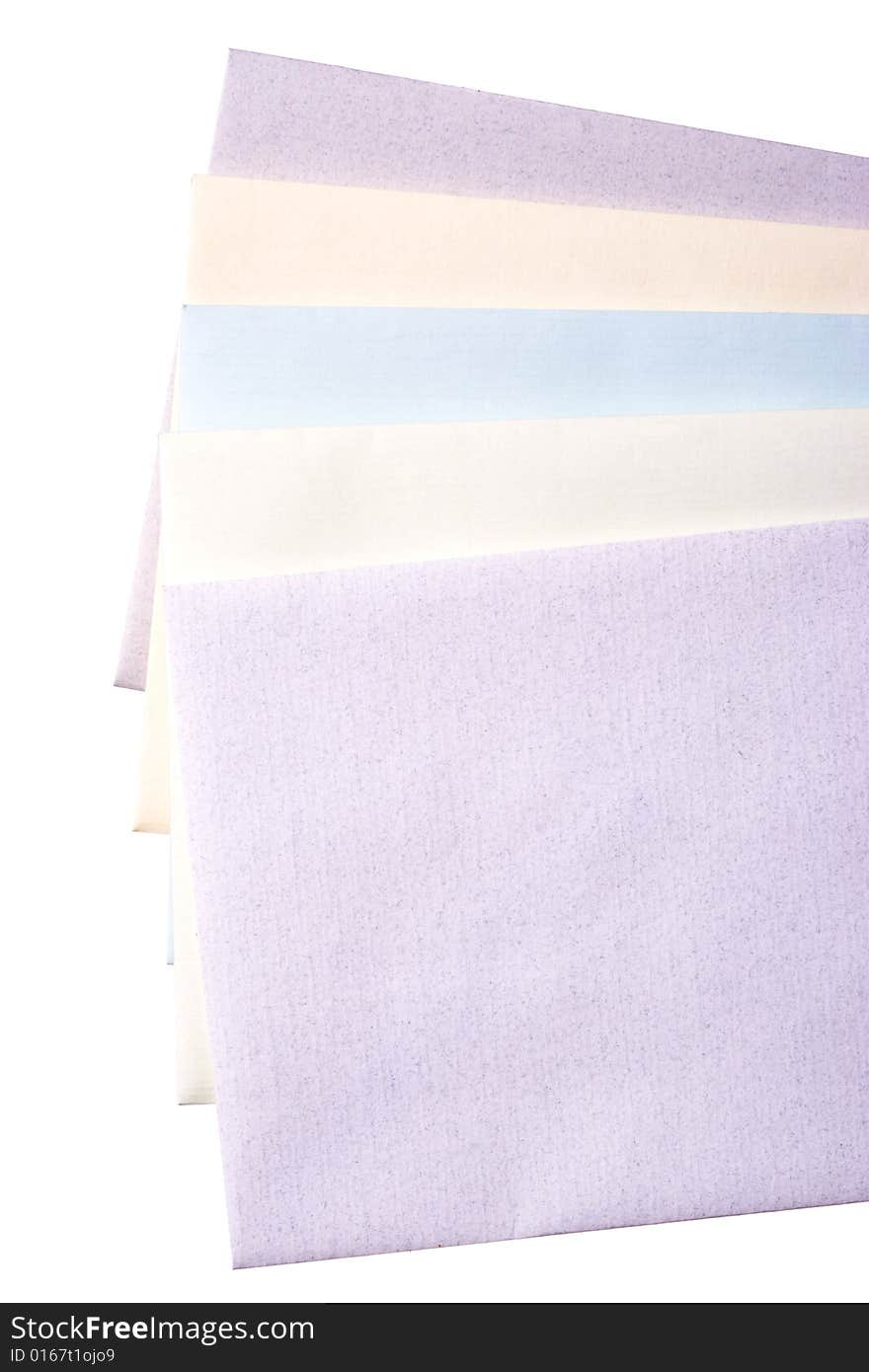 Assortment of blank envelopes showing different paper types and colors. Assortment of blank envelopes showing different paper types and colors