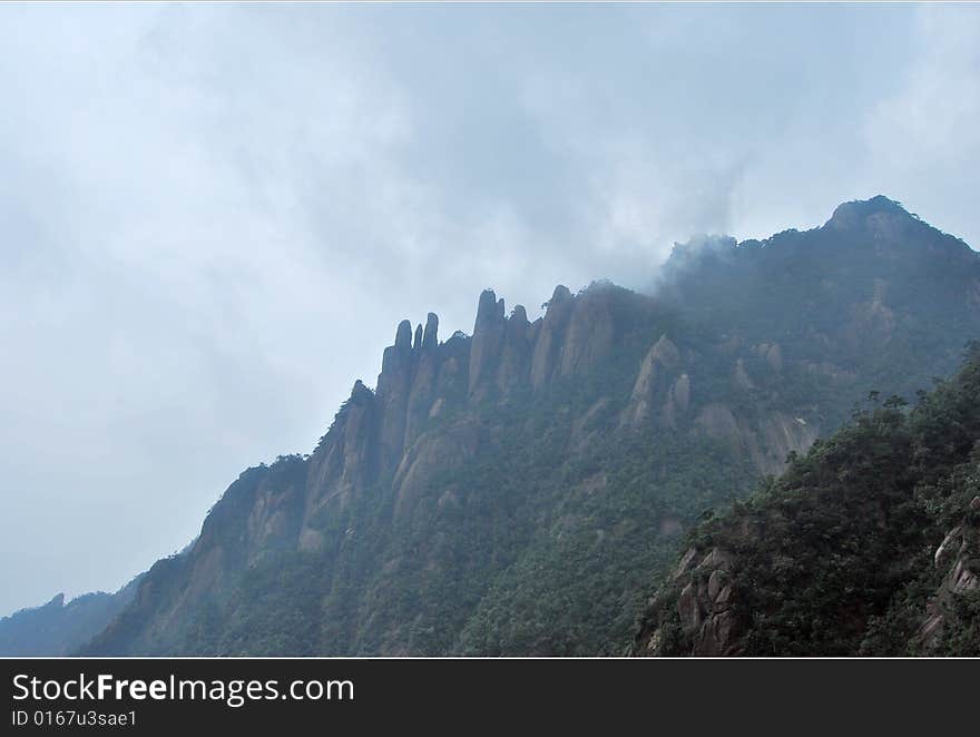 Rocket peaks towering to the sky.