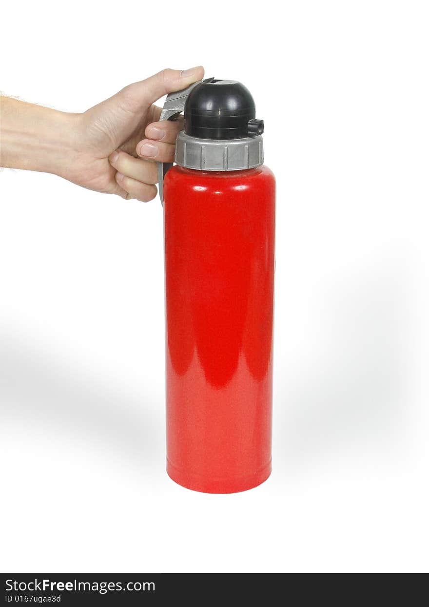 The fire extinguisher isolated on a white background