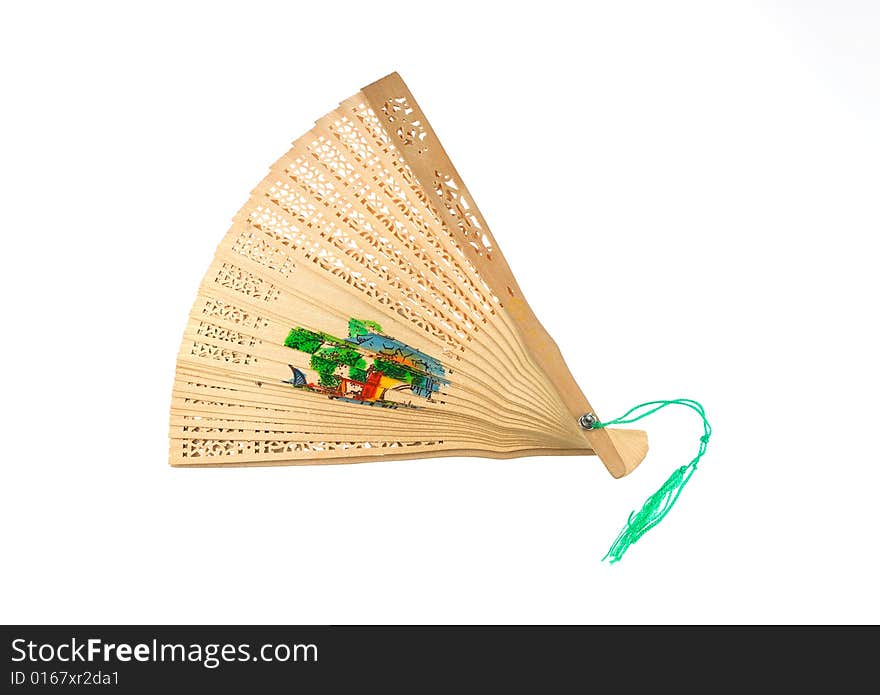 Wooden folding fan