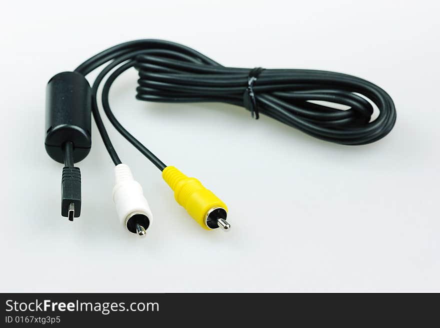 Photo of cables on white background