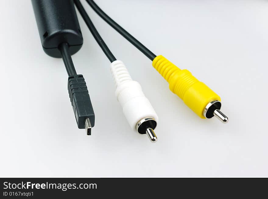 Photo of cables on white background