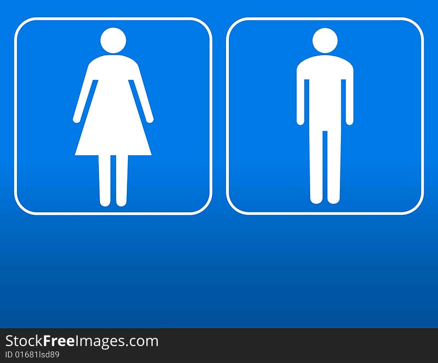 Male & female sign in blue background