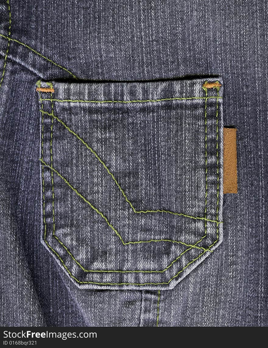 Grey jean pocket